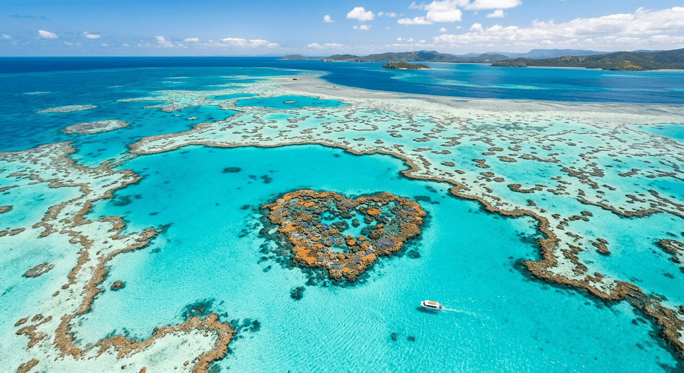 Aerial view of the Great Barrier Reef